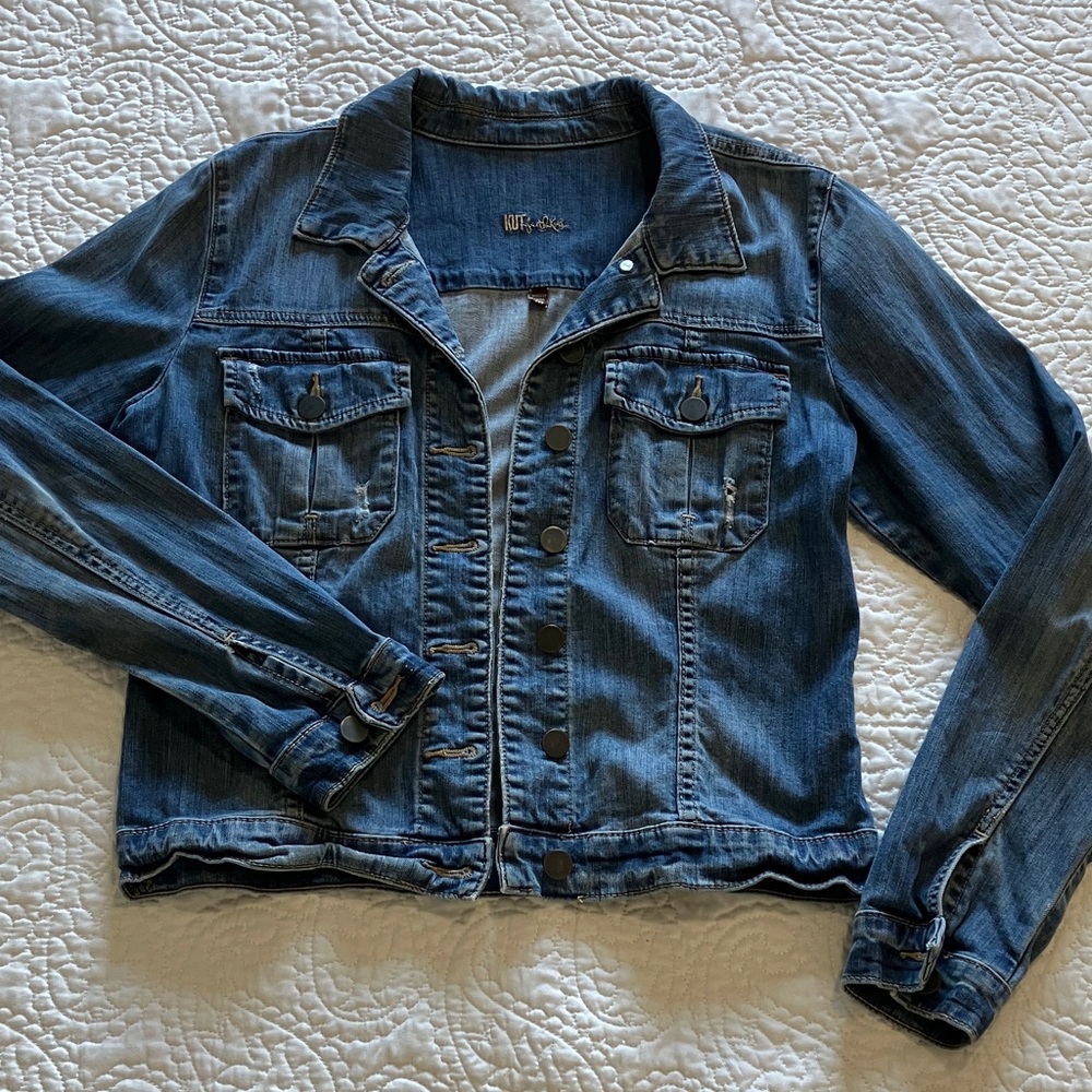 Kut from the Kloth Dark Wash Jean Jacket - Picture 2 of 5